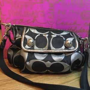 Black and Silver Coach Purse
